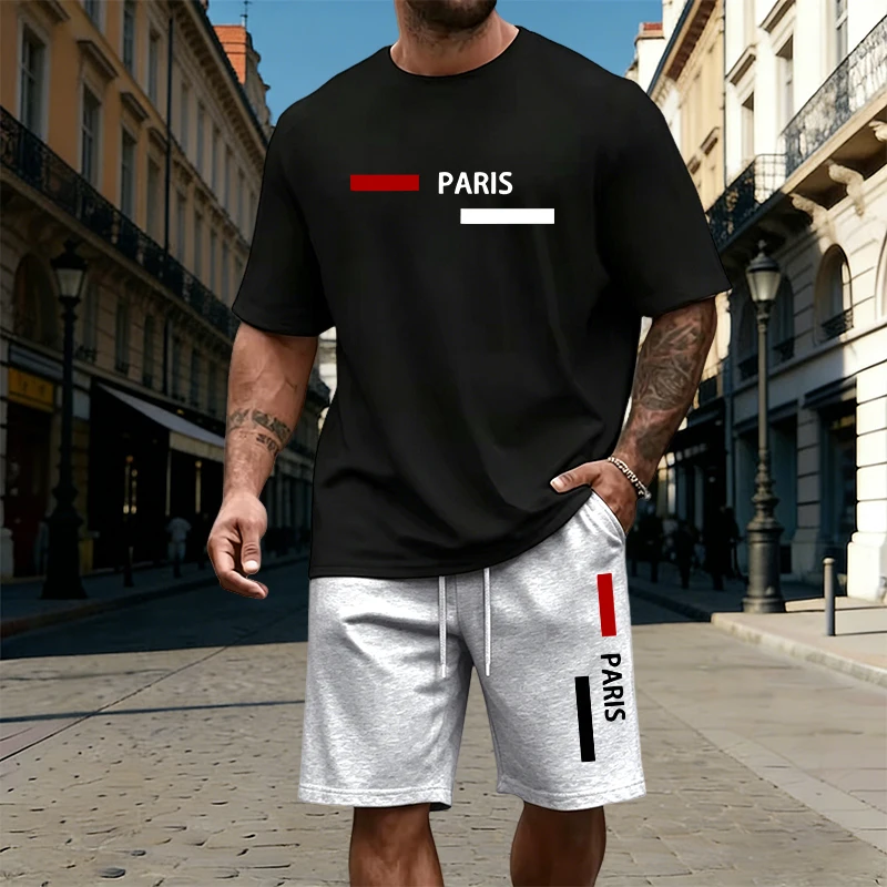 Street Fashion Paris - 2026 Paris Printed Men's Set Cotton