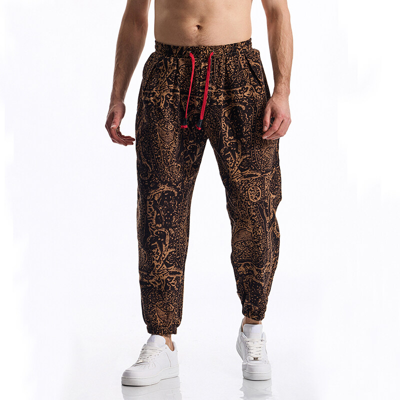 Running Pant Jogger - Men's Casual Drawstring Boho Tribal Print