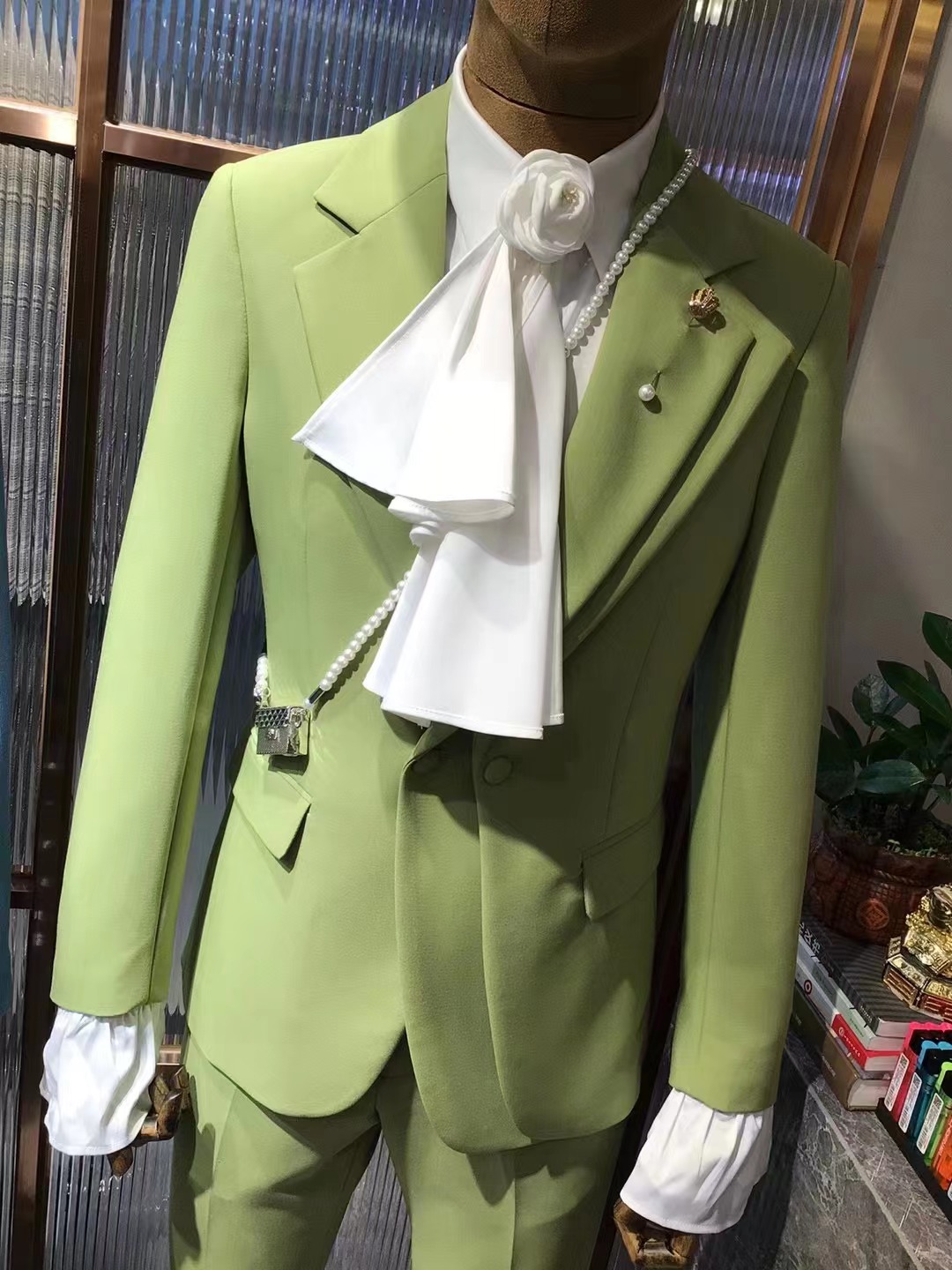 Street Fashion Jacket Men - Customize Latest design fashion green wedding