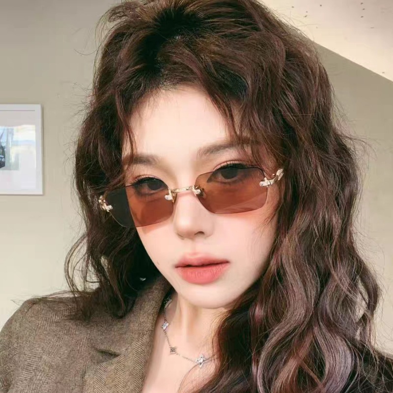 Street Fashion Photoshoot - New Fashion Square Frameless Sunglasses Women's
