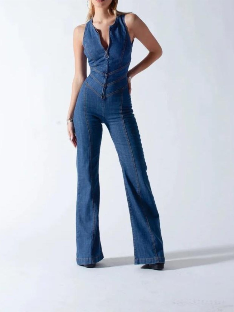 Street Fashion China Girl - Spring Slim Sleeveless Fashion Commuting Jumpsuit