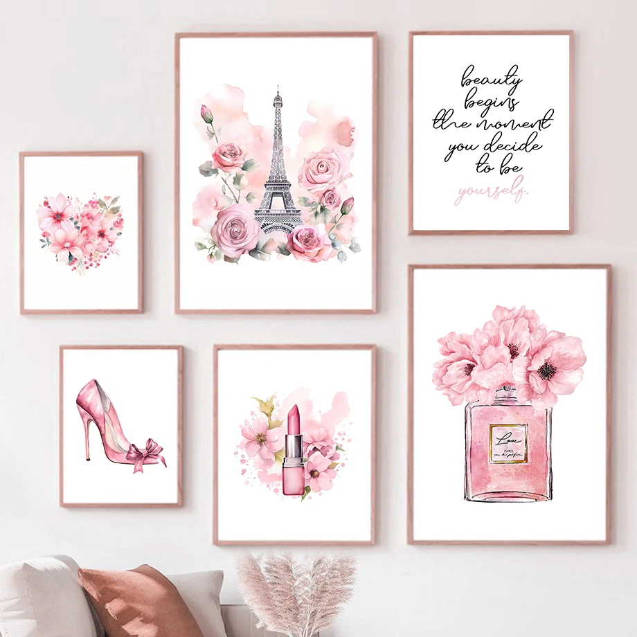 Paris Fashion Art Poster Pink  - Street Fashion Paris recension och pris