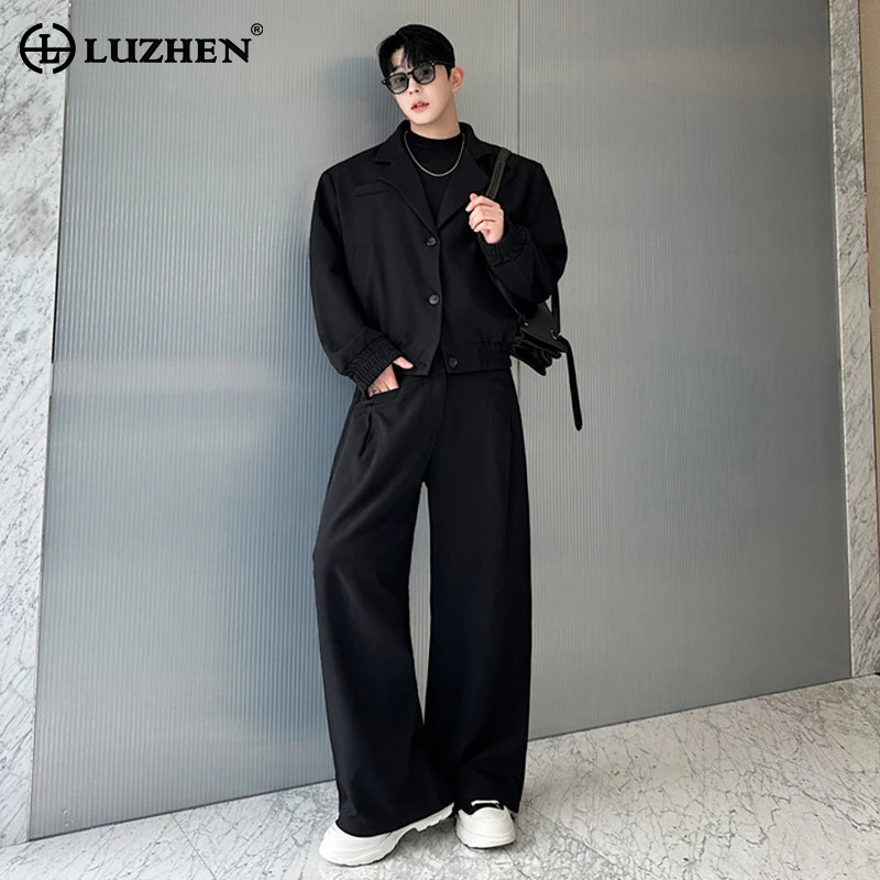 LUZHEN Spring Blazer Neck Casu - Street Fashion Jacket Men recension och pris