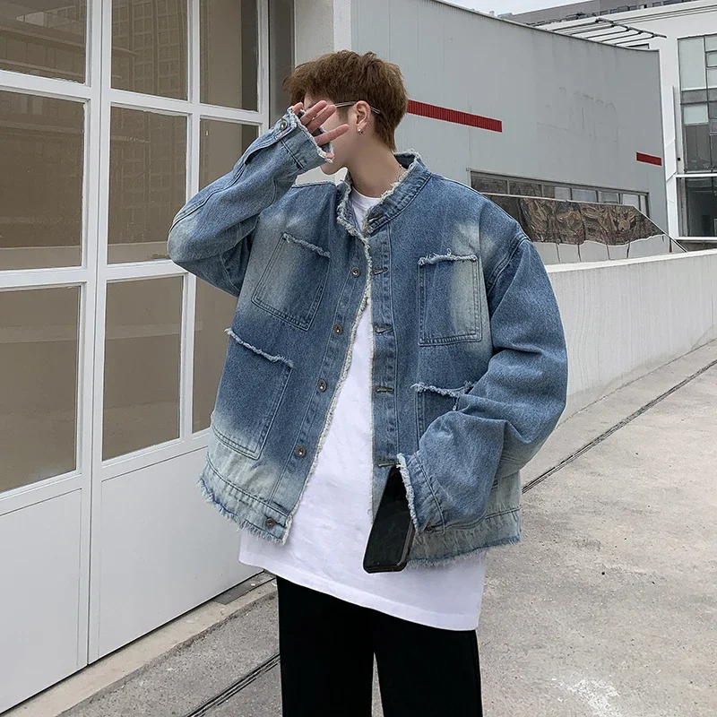 American Retro Hip Pop Raw Edg - Street Fashion Jacket Men recension och pris