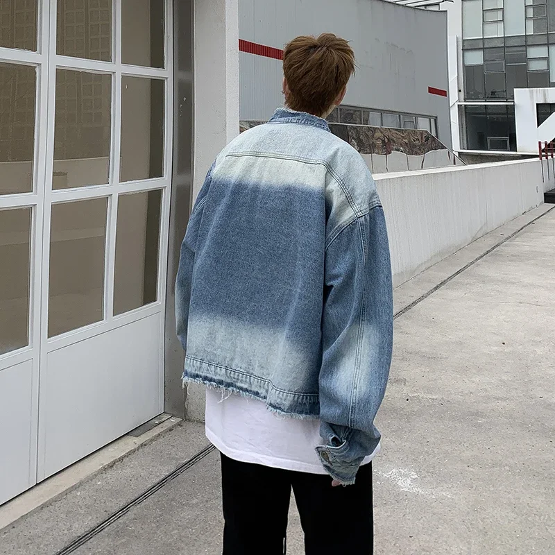 American Retro Hip Pop Raw Edg - Street Fashion Jacket Men recension och pris