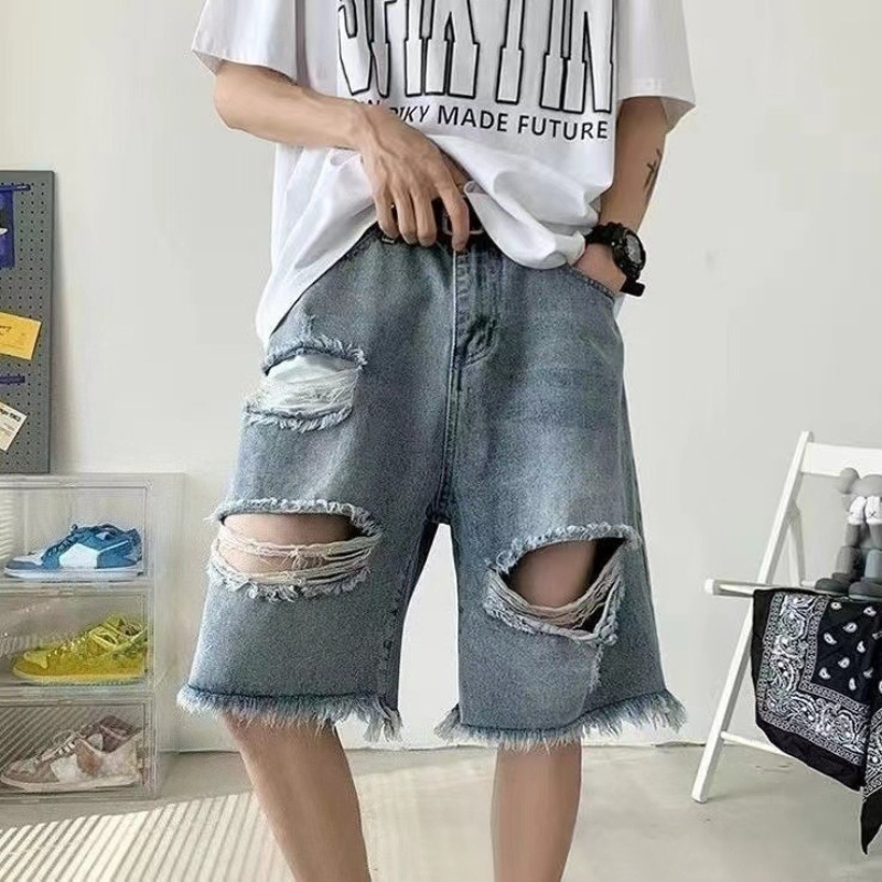 Edgy Cool Men's Ripped Denim S - Street Fashion Hong Kong recension och pris