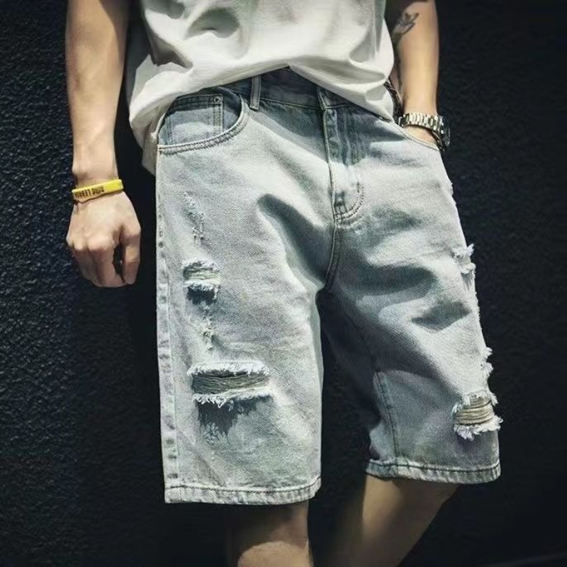 Edgy Cool Men's Ripped Denim S - Street Fashion Hong Kong recension och pris
