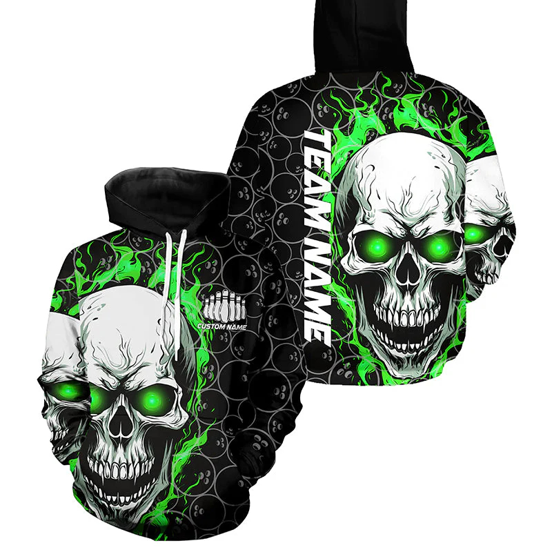 Trendy Skull Graphic Bowling H - Street Fashion Name recension och pris