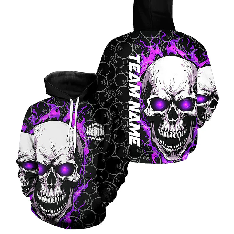 Trendy Skull Graphic Bowling H - Street Fashion Name recension och pris