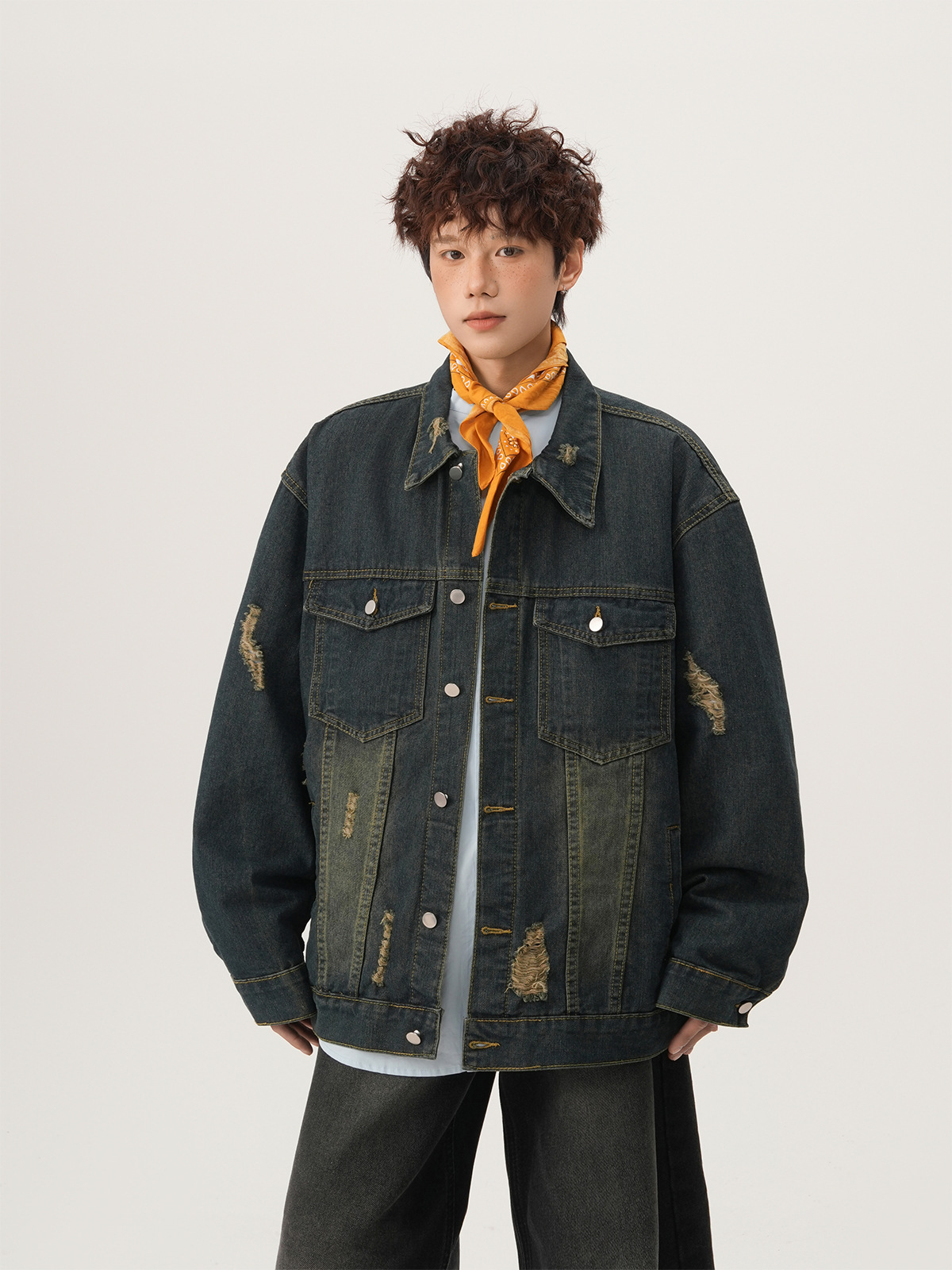 American High Street Ripped De - Street Fashion Jacket Men recension och pris
