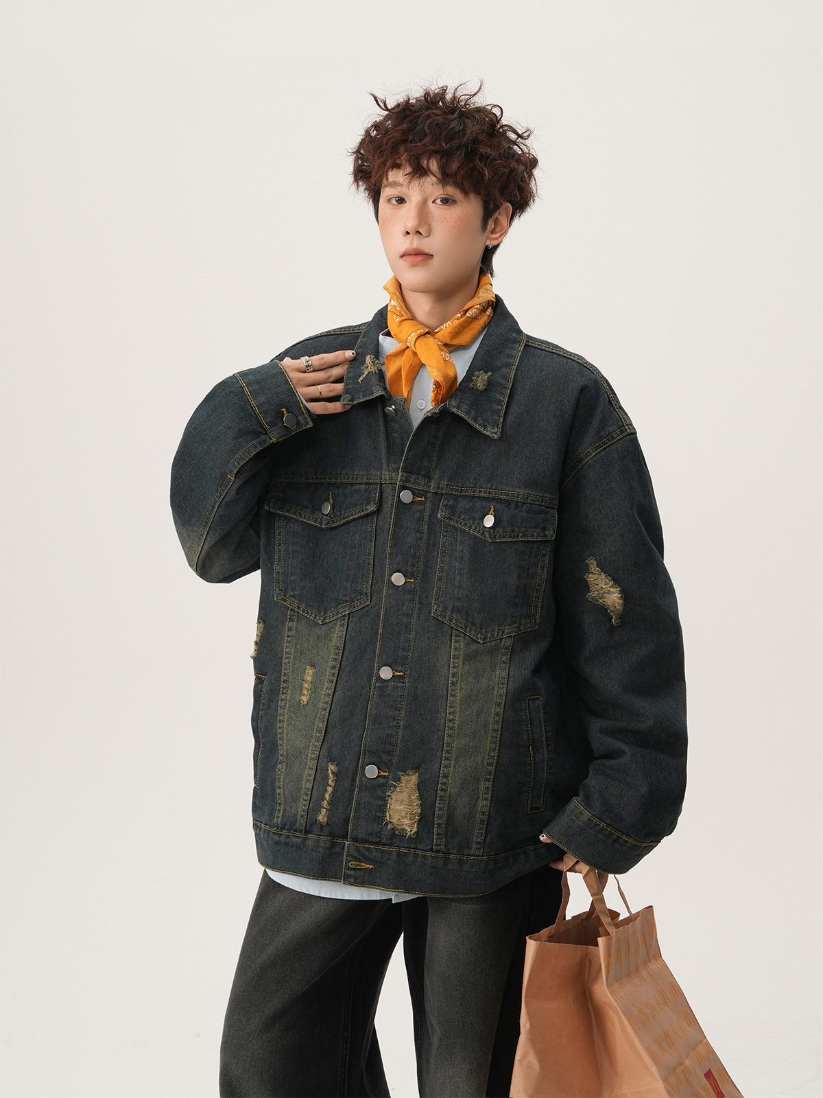 American High Street Ripped De - Street Fashion Jacket Men recension och pris