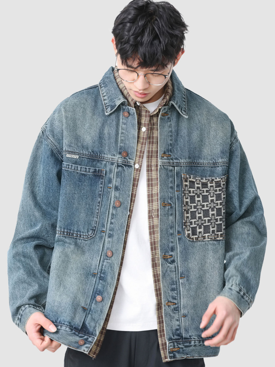 Vintage Embroidery Pocket Deni - Street Fashion Hong Kong recension och pris