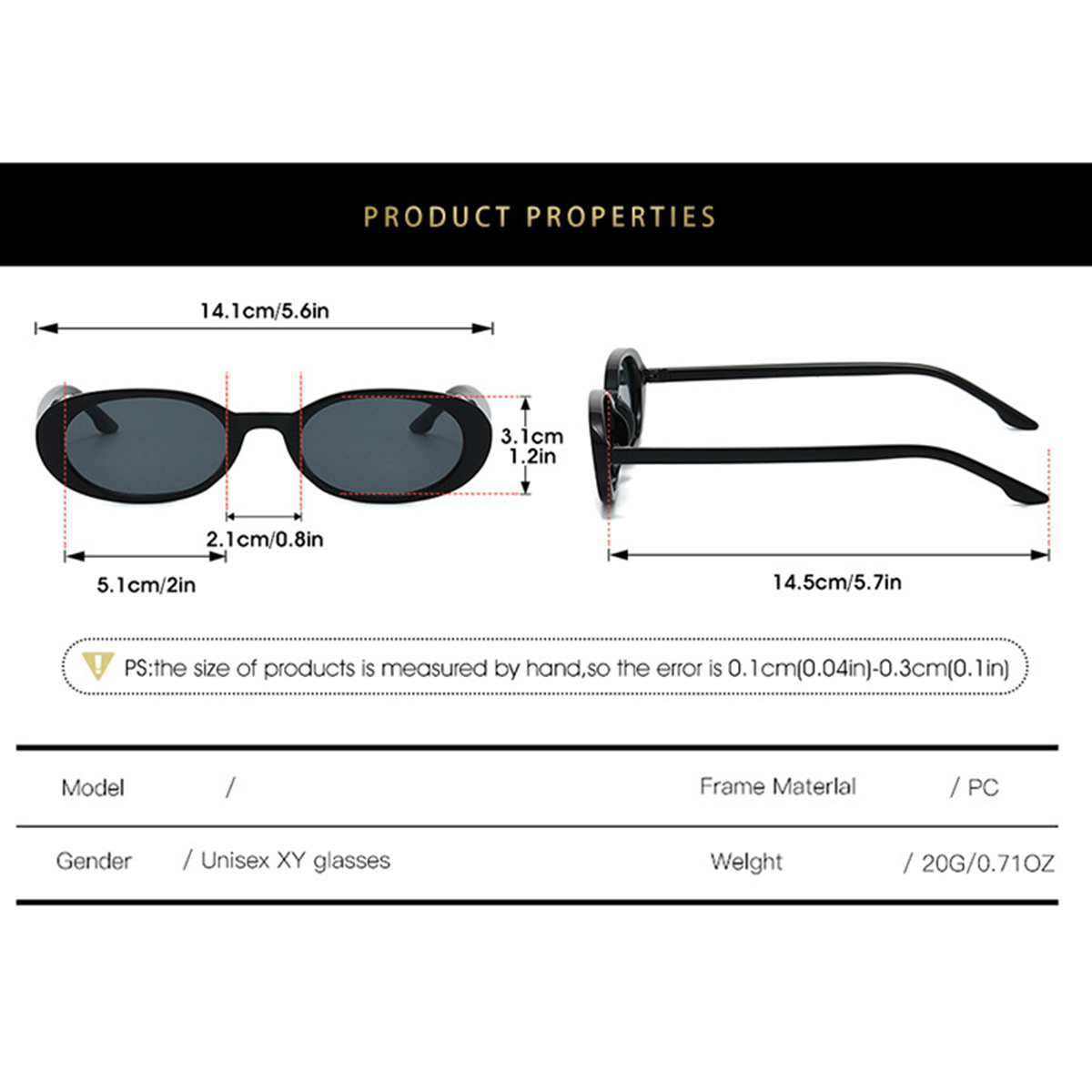 Oval Small Frame Candy Color S - Street Fashion Photoshoot recension och pris