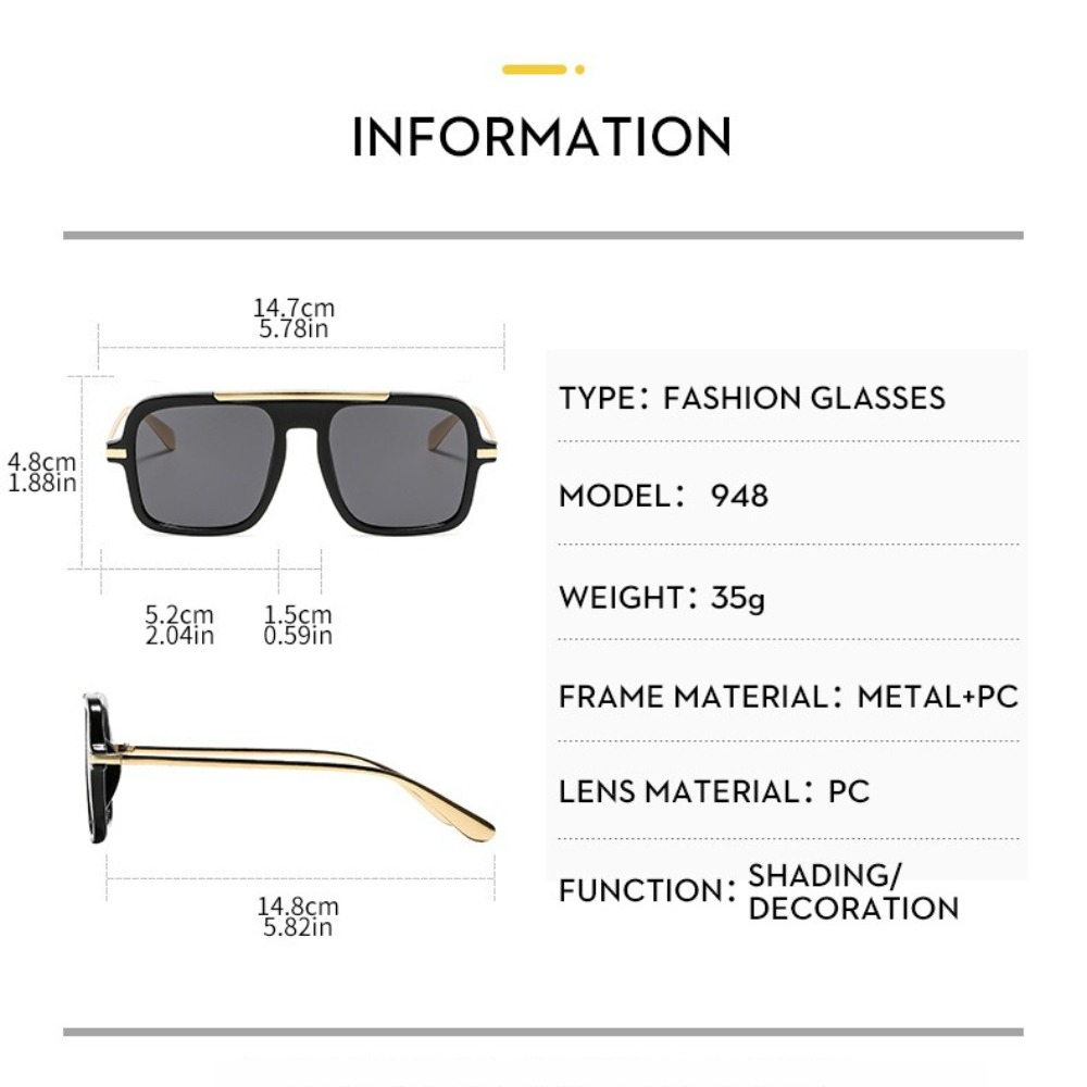 Luxury Brand Square Sunglasses - Street Fashion Photoshoot recension och pris