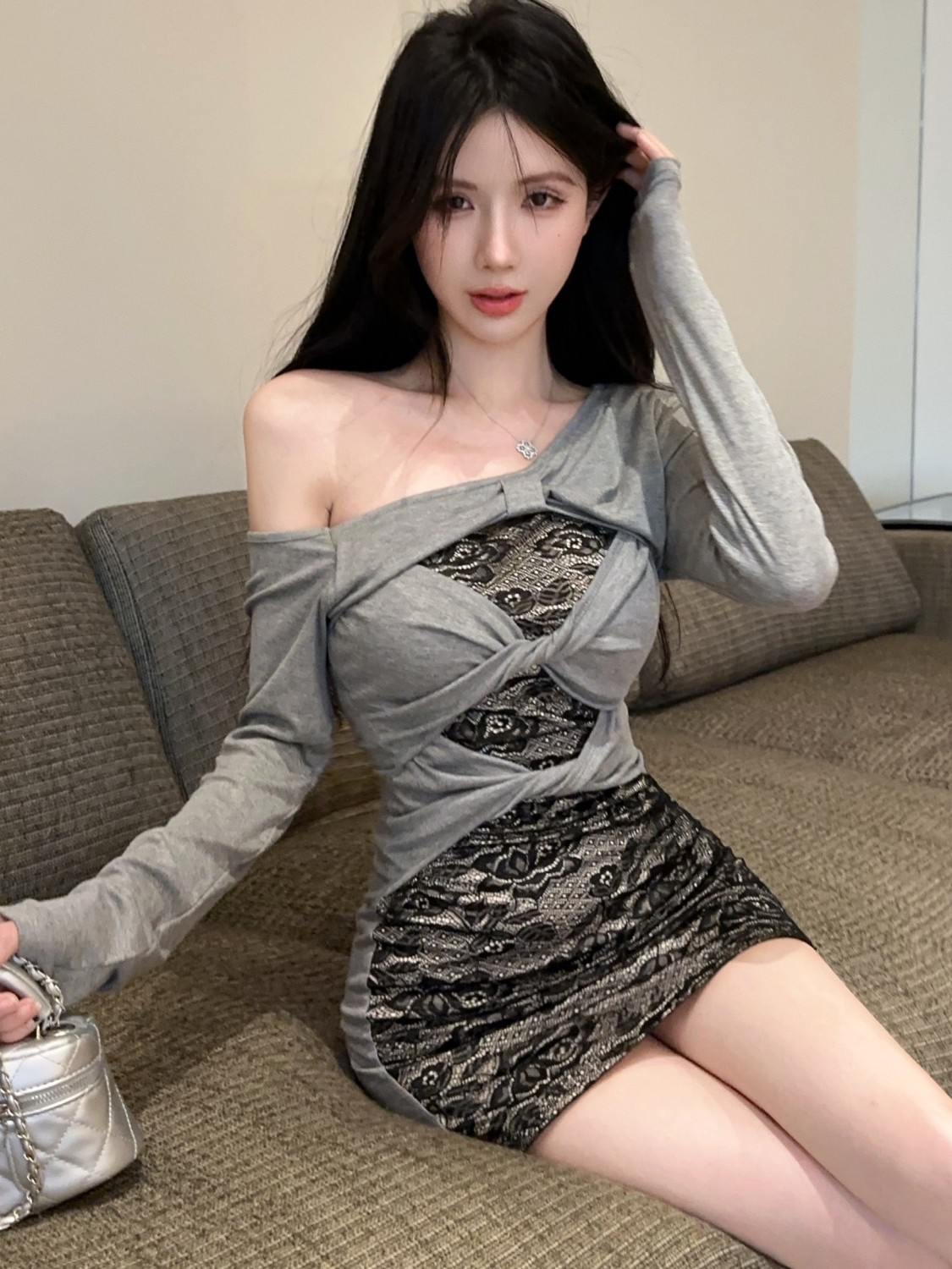 Retro Spicy Girl Lace Hollow o - Street Fashion Hong Kong recension och pris