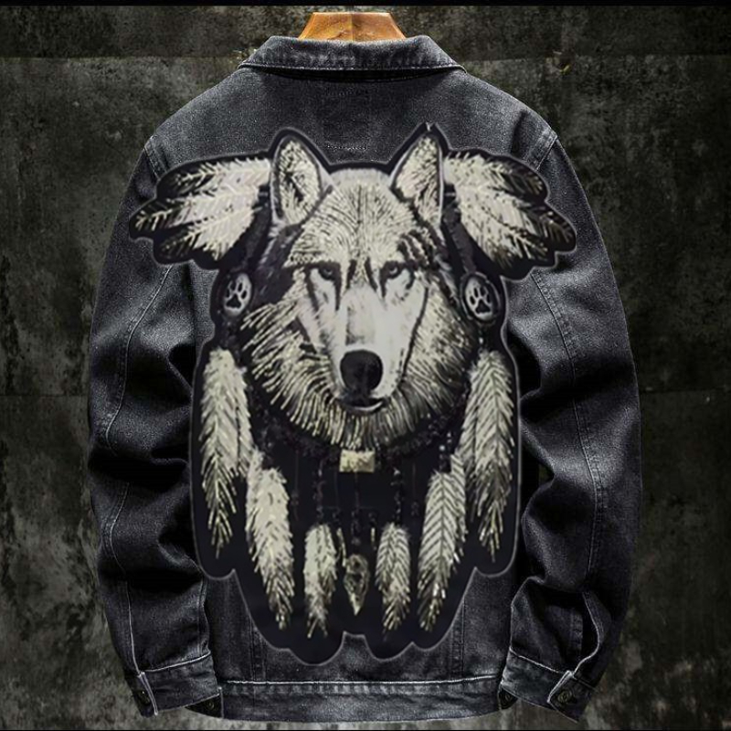 America Vintage Heavy Wolf Emb - Street Fashion Jacket Men recension och pris
